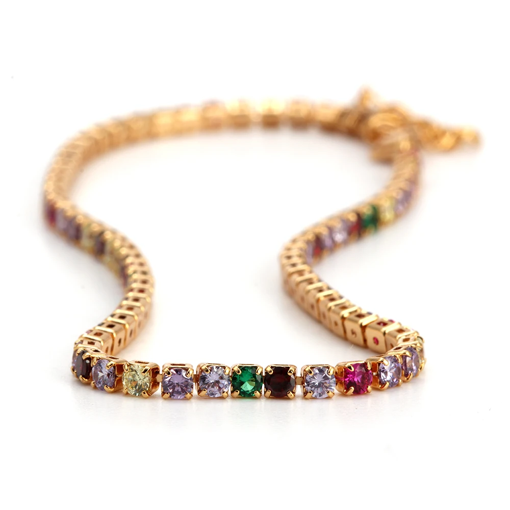 Женский браслет для тенниса MEIBEADS модный Регулируемый с кубическим цирконием