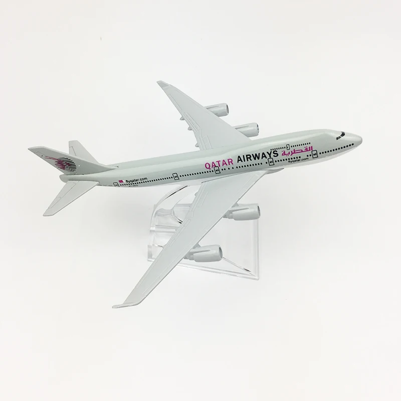 16 см 1:400 Модель самолета Qatar Airlines Boeing 747 металлическая литая авиационная модель QA