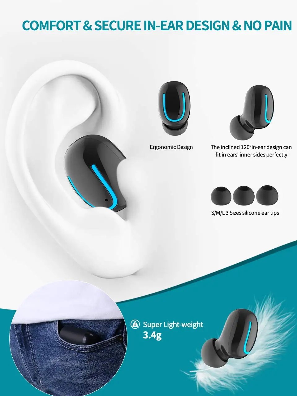 HBQ Q32 Bluetooth 5 0 наушники TWS беспроводные Blutooth свободные руки спортивные игровая