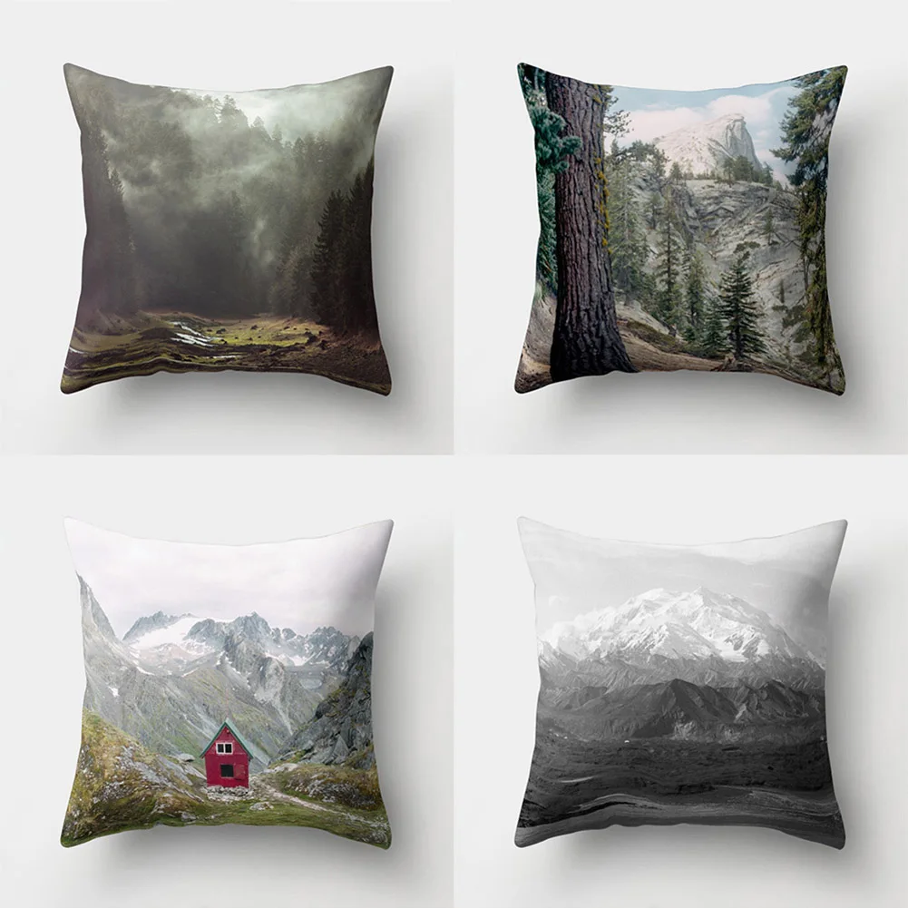 Лес горы печати Наволочки кровать талии кафе Главная|pillow case bed|printed pillow casepillow |
