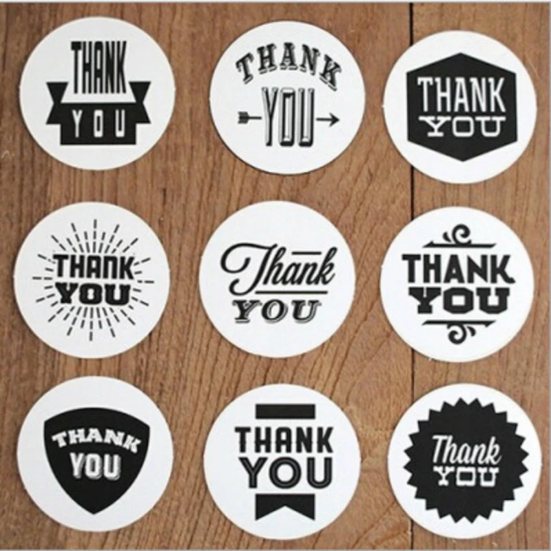 Ручная работа бумага Спасибо круглые клейкие наклейки Подарочный пакет