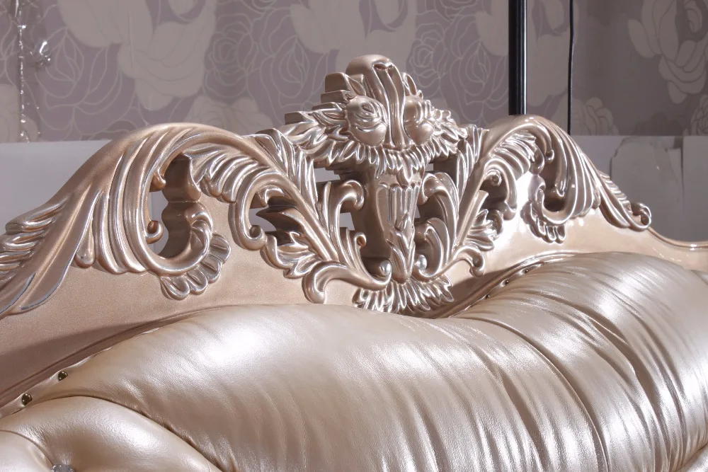 Европейская и американская кровать с рамой из натуральной кожи современные