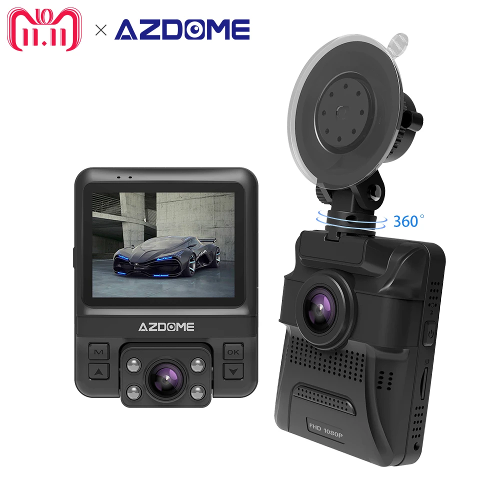 Azdome GS65H оригинальный NOVATEK NT96655 мини двойной объектив Автомобильный dvr
