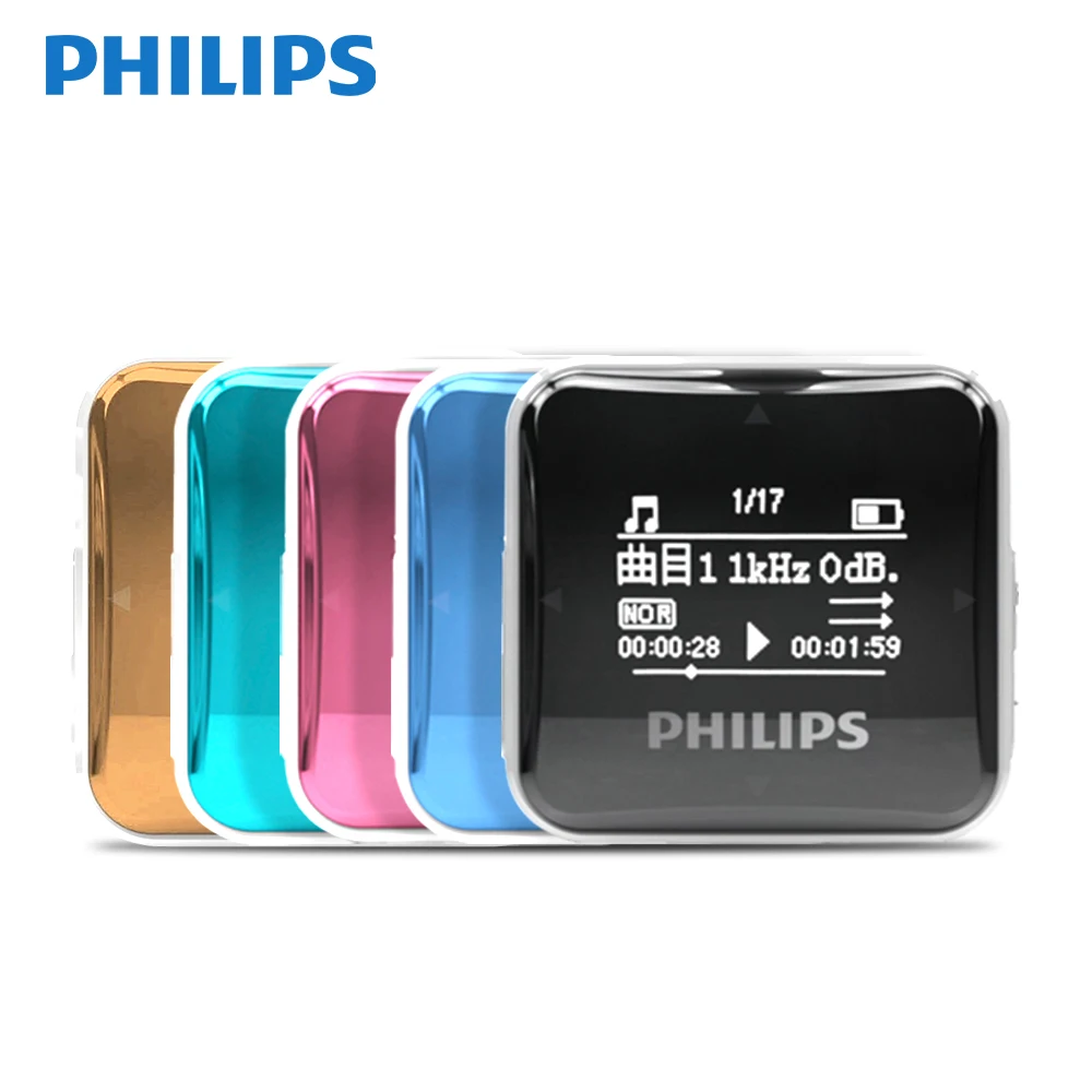 Оригинальный мини MP3 плеер Philips большой полнозвуковой экран с функцией записи FM