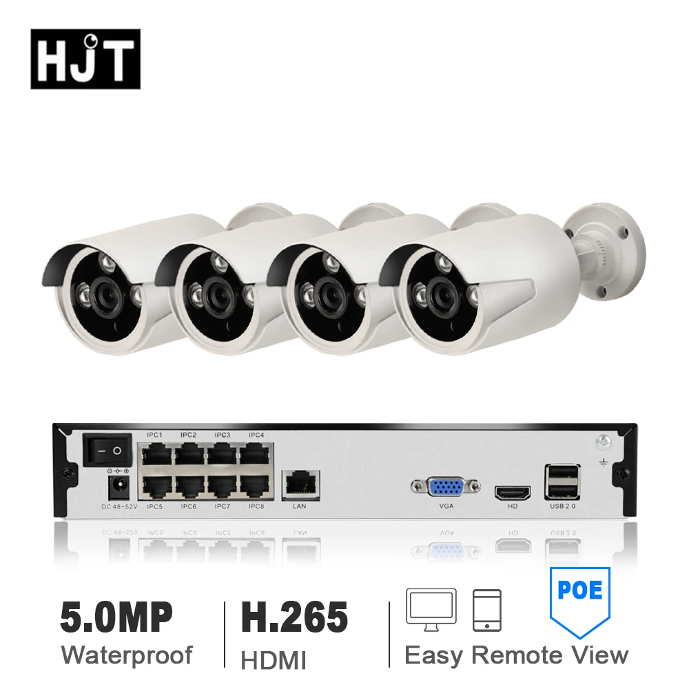 BFMore HD 5.0MP 8CH набор для видеонаблюдения комплект 4CH H.265 POE nvrip Камера