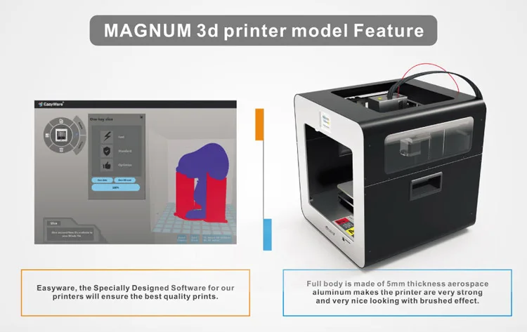 Easythreed Magnum алюминиевая рамка с ЖК-дисплеем Авто Выравнивающая Платформа Высокая точность профессиональный hign конец FDM 3d принтер
