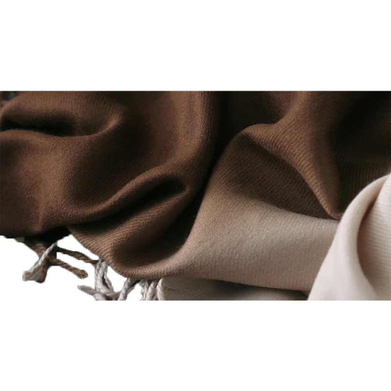 Женский шерстяной кашемировый шарф FS, длинный теплый брендовый шарф-кисточка из пашмины с градиентом, зимний, 2019 от AliExpress WW