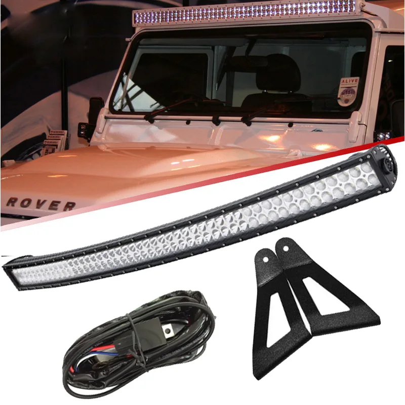 WZJOO 50 дюймов 288 Вт изогнутый светодиодный свет бар Offroad 12 В комбинированный луч с автомобильной крышей монтажные кронштейны для Jeep Cherokee XJ 1984-2001