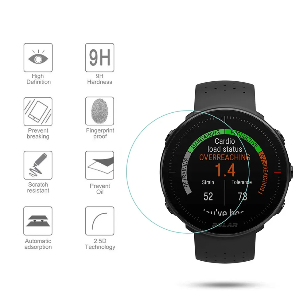 Защита для экрана закаленное стекло POLAR Vantage M Smartwatch 9H 2.5D прозрачная