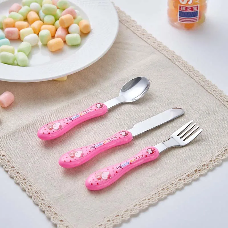 3 шт./компл. ложка для кормления Kawaii столовые приборы вилка с рисунком из