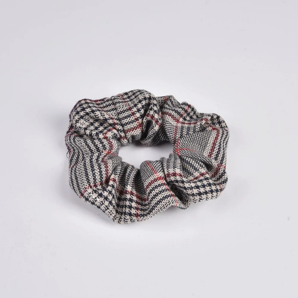 

New Arrial Vintage Black & White Check Ponytail Holder Scrunchies Ring Elastic Hair Tie for Women & Girl Hair Accessoires