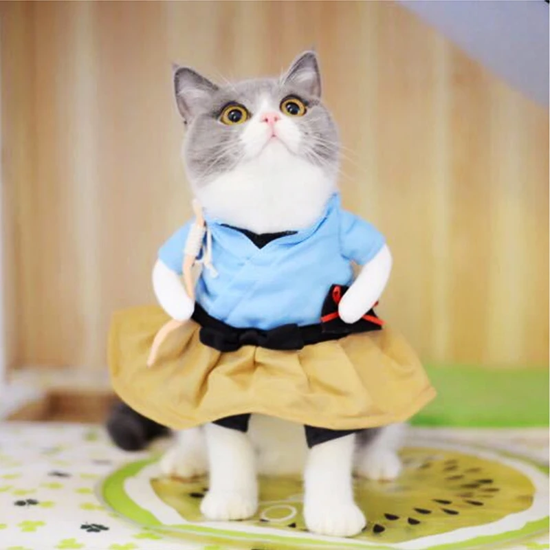 Забавный кот костюм кошки Косплэй одежда форма с рисунком кота детская для
