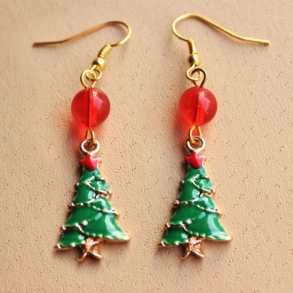 Women's Christmas Tree Deer Pendant Cute Ear Hook Earrings Jewelry Xmas Gift | Украшения и аксессуары