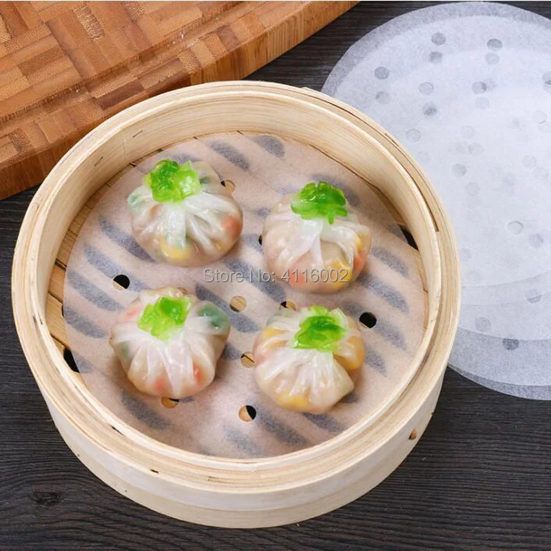 5inch 12.7cm Round Steamer Paper Liners Suitable for Restaurant Kitchen Cooking Steaming Basket Vegetables Dim Sum Rice