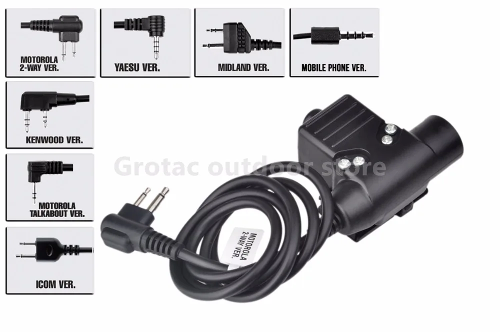 Z тактическая PTT U94 для Kenwood/Midland/ICOM Ham Военная Радио рация гарнитура Z113|ptt military|headset