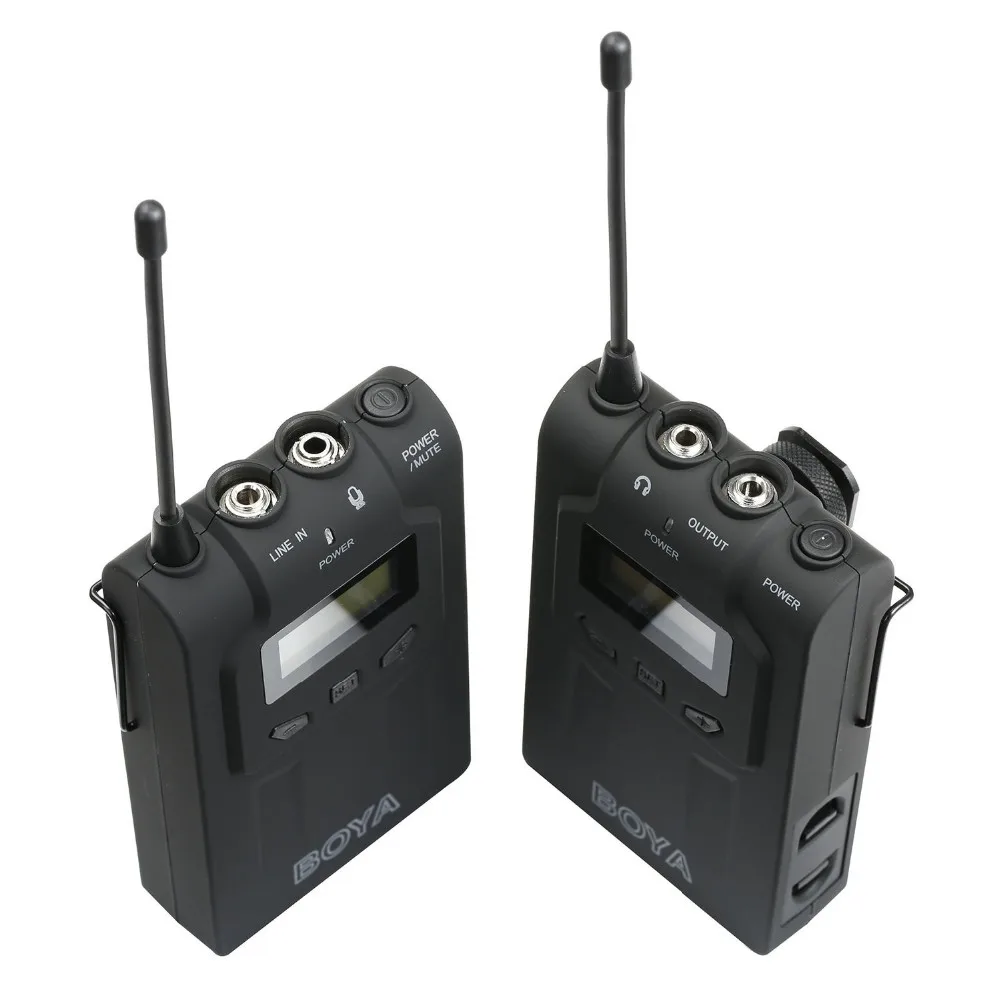 BOYA BY-WM6 Профессиональный 48 UHF канал беспроводной микрофон системы всенаправленный петличный микрофон для DSLR видеокамеры