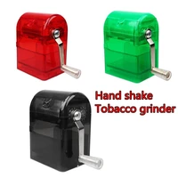 1pcs multifunction hand crank crusher 105x62x76mm tobacco cutter grinder hand muller shredder smoking case accessories