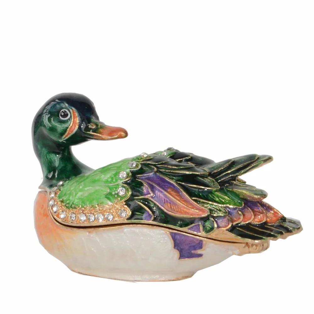 

Metal Jewelry Boxes & Organizers Duck Trinket Box Animals & Figures Jewelry Storage Creative Gift Decoration for Home