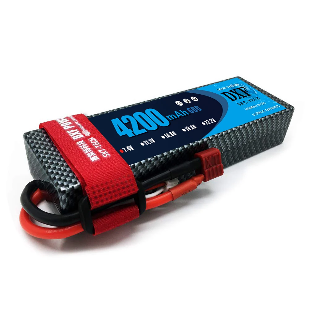 Аккумулятор литий-полимерный DXF POWER 4200mAh Lipo 2S 7.4V 60C 120C в жестком корпусе для RC автомобилей, лодок, дронов, роботов, грузовиков FPV.