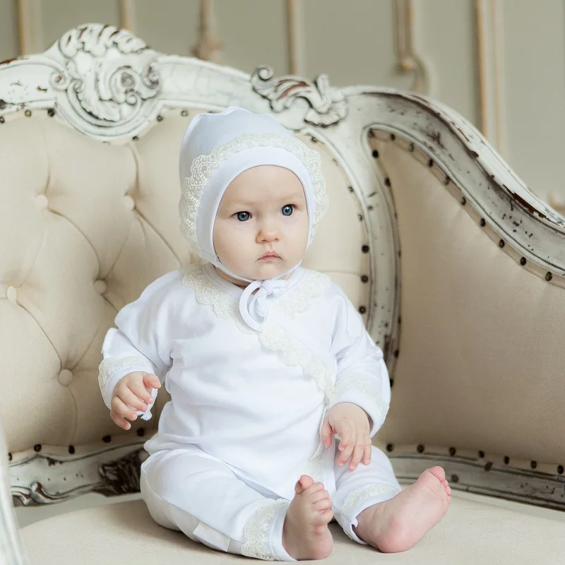 Baptismal set Lucky Child for boys and girls shirt jumpsuit footies blouse hat cap | Детская одежда и обувь