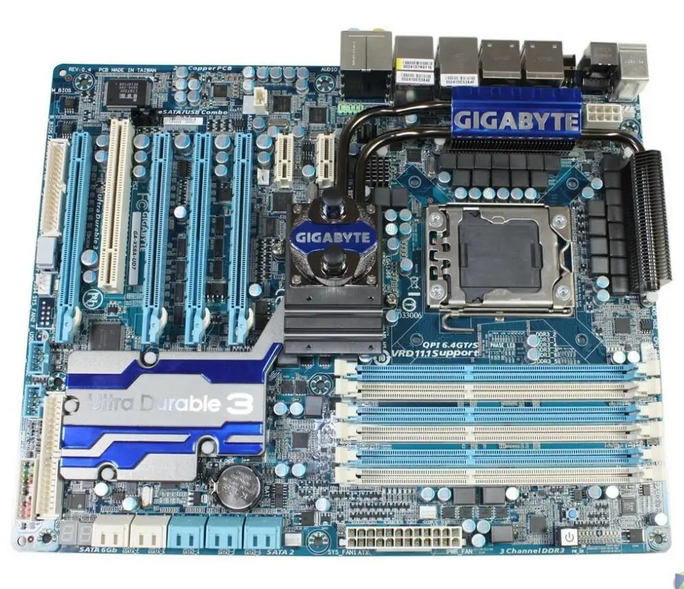 Материнская плата для Gigabyte оригинальная б/у настольного ПК 1366 X58 LGA i7 DDR3