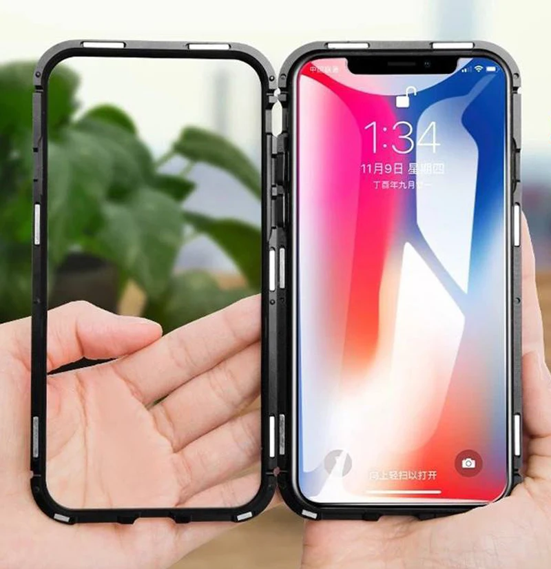 Чехол для iPhone 7 8 Plus высокое качество Магнето Магнитная Адсорбция металлический