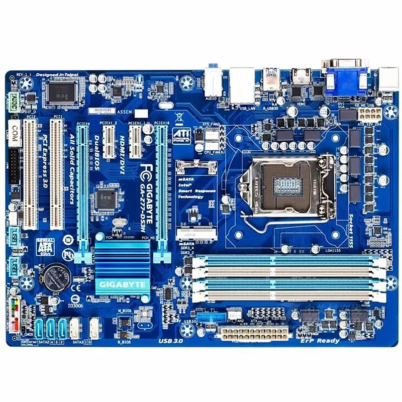 Материнская плата для Gigabyte оригинальная б/у настольного ПК материнская Z77 LGA 1155 i3