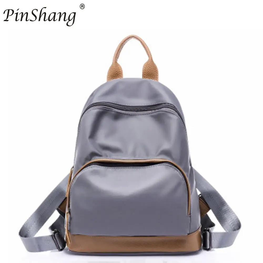 PinShang Женский Повседневный однотонный нейлоновый рюкзак школьная сумка на плечо