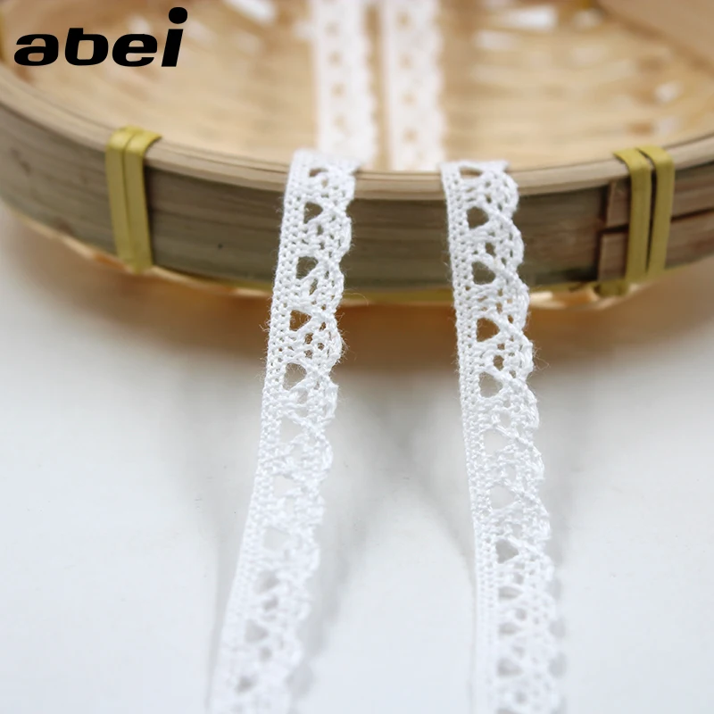 

10yards/lot 1cm DIY Cotton Material Embroidered White Lace Trims Handmade Patchwork Hometexile Tablecover Embellishment Ribbon