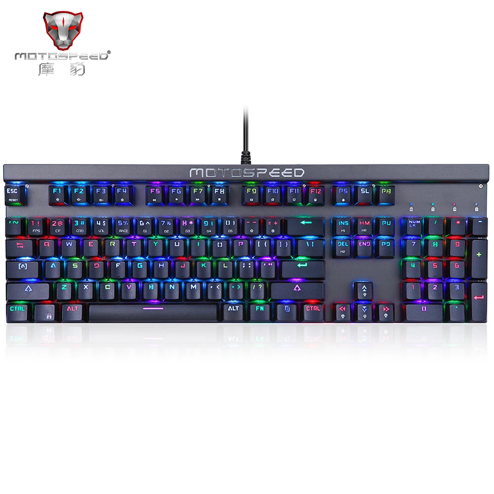 Официальная распродажа! Игровая механическая клавиатура Motospeed CK103 USB 14 режимов RGB