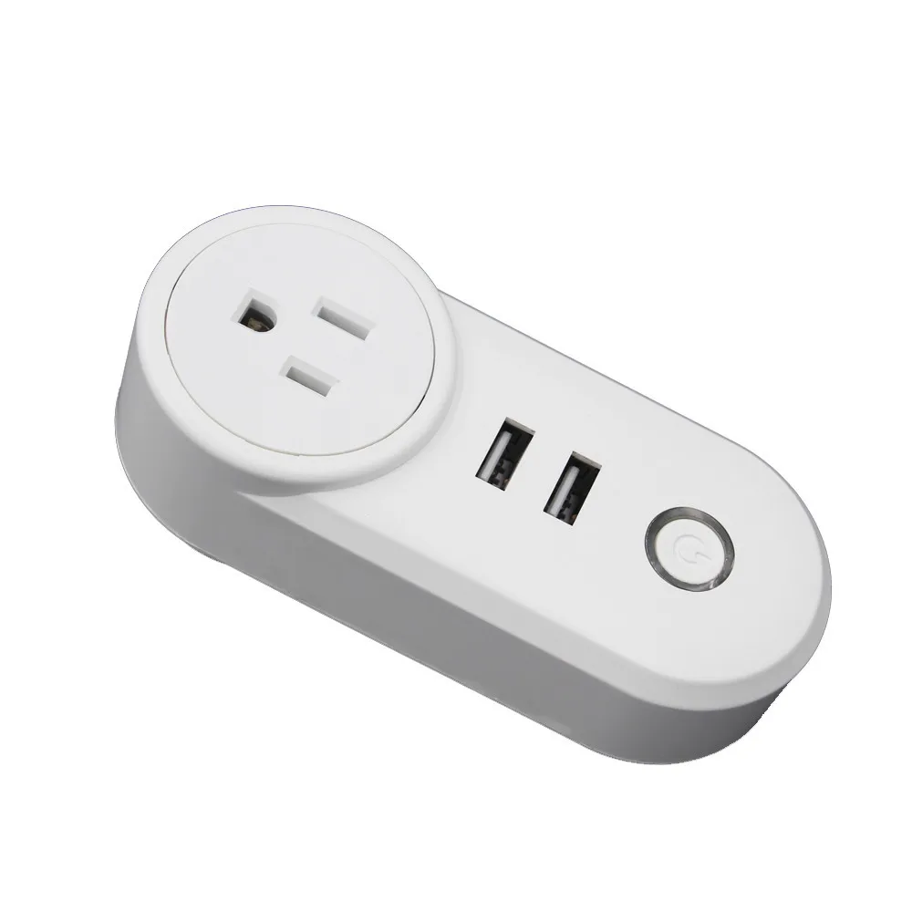 Умная штепсельная вилка стандарта ЕС/США/Великобритании Wi Fi 2 USB приложения