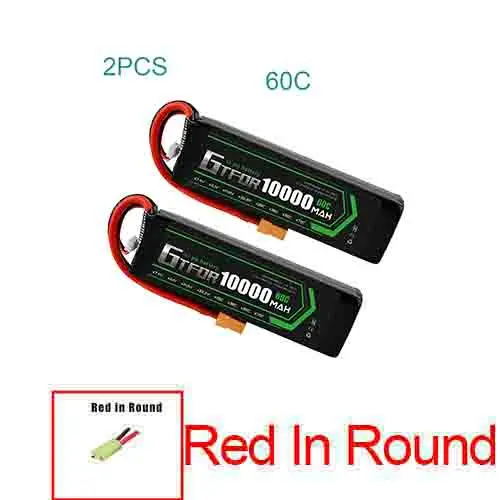2S10000mah60C-Red GTFDR lipo батарея 7,4 V 10000mAh 2S 60C 80C 100C RC батарея Deans XT60 для 1/8 1/10 автомобилей RC лодка вертолет Квадрокоптер лодка автомобиль - Цвет: 2S10000mah60C-Red