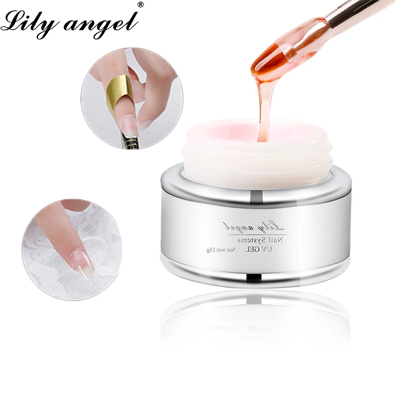 Гель для наращивания ногтей LiLy Angel гель с новым рисунком плотный CANNI натуральный