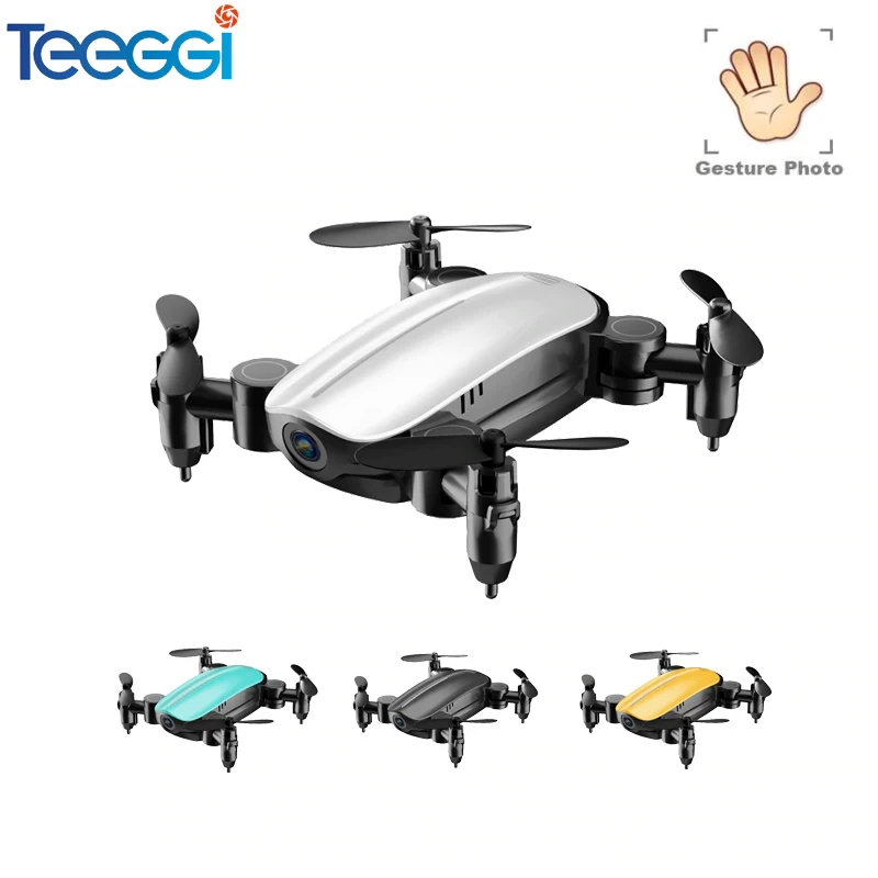 Мини Дрон Teeggi T10 с/без камеры HD складной Радиоуправляемый квадрокоптер вертолет с