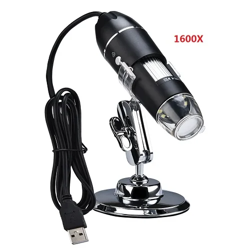 A 8LED 1600X HD электронный ручной цифровой микроскоп промышленный Медицинский лупа USB микроскоп para для WIN XP/7 - Цвет: A