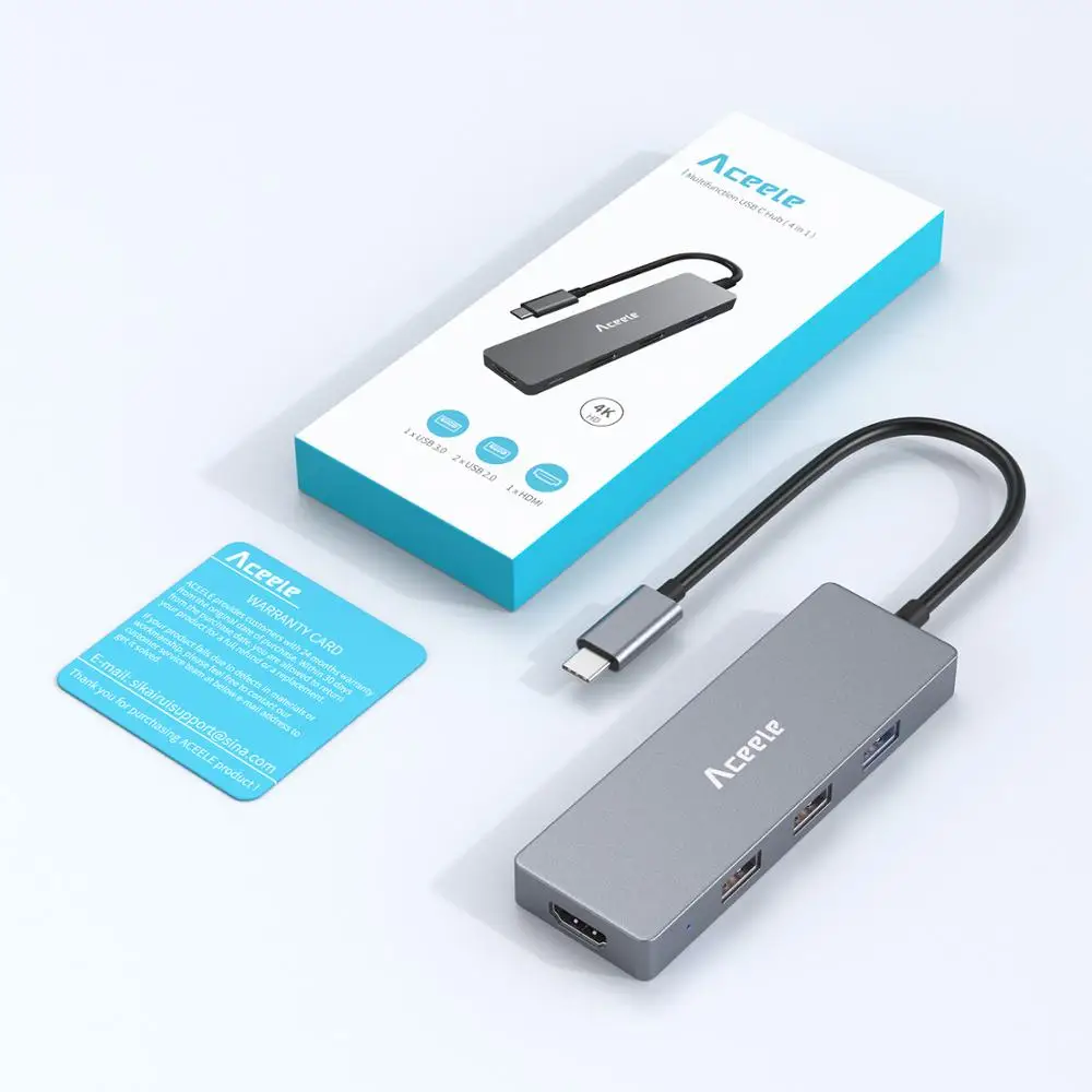 Aceele USB C концентратор usb type до 4K HDMI 3 0 конвертер для Macbook Pro Air HUAWEI Matebook X/E|USB-хабы| |