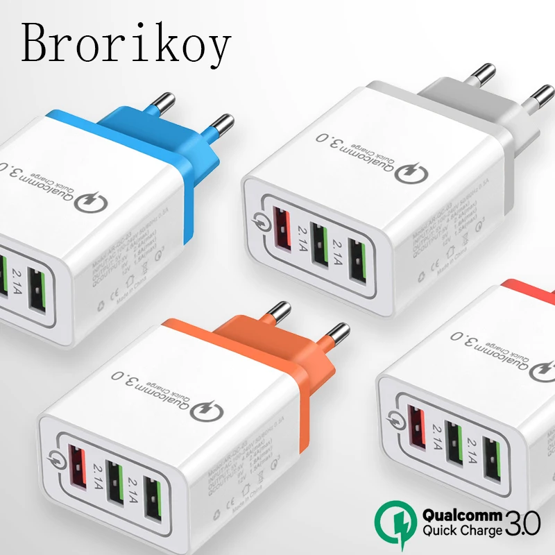 3 порта быстрое зарядное устройство QC3.0 USB настенное адаптер питания для iPhone iPad
