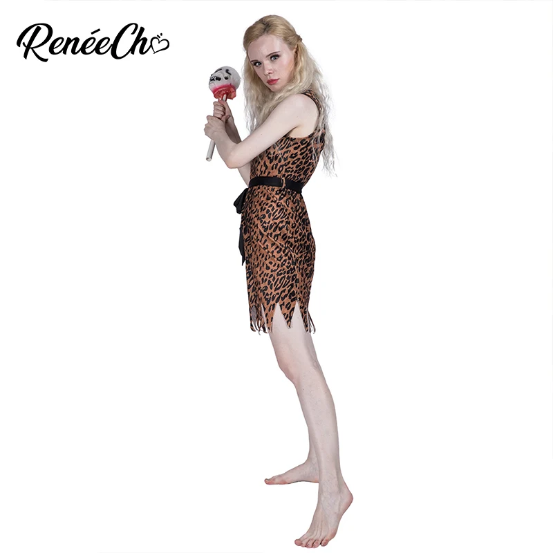 Женский костюм кавеи Reneecho для Хэллоуина пикантное короткое леопардовое платье с