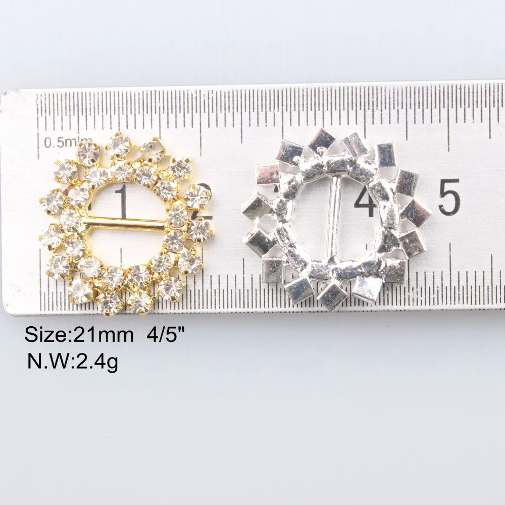 26mm 21mm 1" 4/5" Латунная пряжка из горного хрусталя Приглашение Лента Slider Двойной