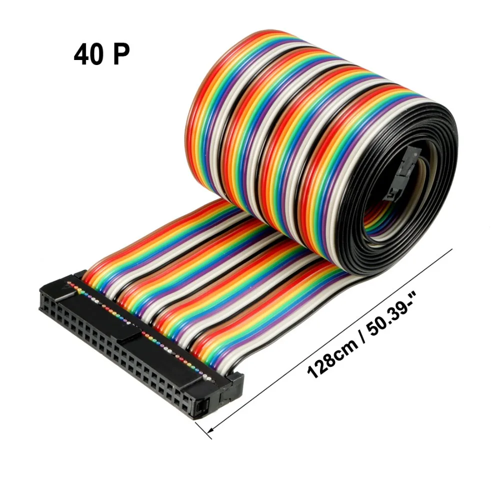 Uxcell 1 шт. IDC 26/34/40 контактов Радужный/серый 128/148 см длина 2 54 мм Шаг Dupont плоский
