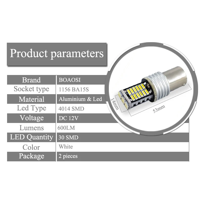 2x P21W BA15S 4014SMD LED Canbus нет ошибка резервного фара заднего хода лампы Для peugeot 307 206 2008 207