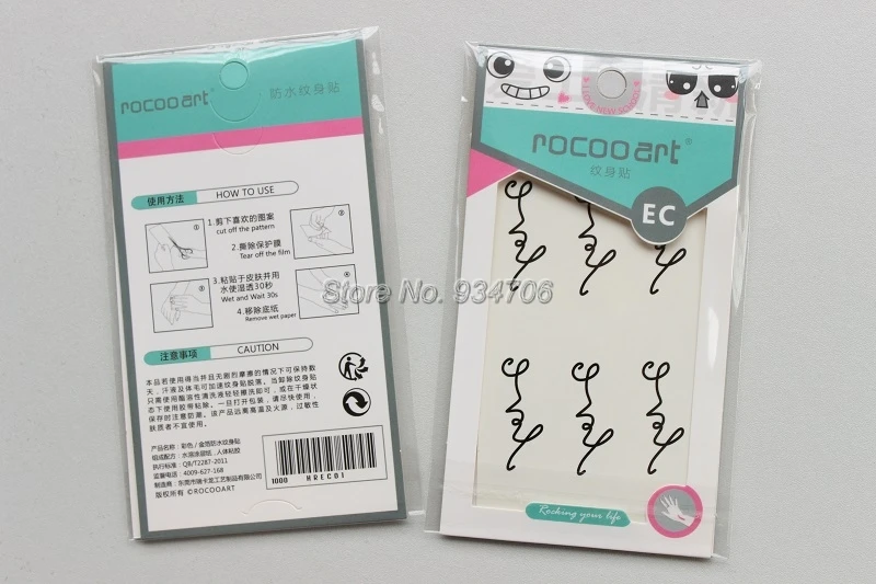 Rocooart HC1068 водостойкая Татуировка Харадзюку письмо любовь шаблон дизайн Водная передача временная татуировка наклейка Женская Сексуальная Татуировка