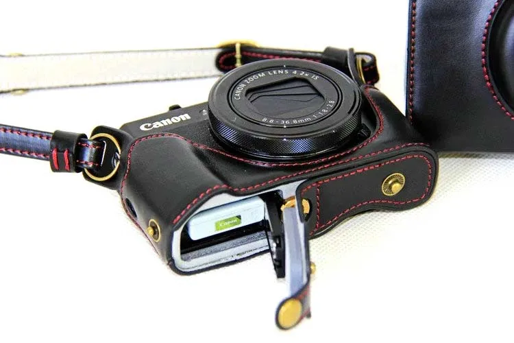 Powerwin кожаный чехол для камеры Canon Powershot G7X Mark 2 II G7X2 цифровая камера PU + ремень|Сумки