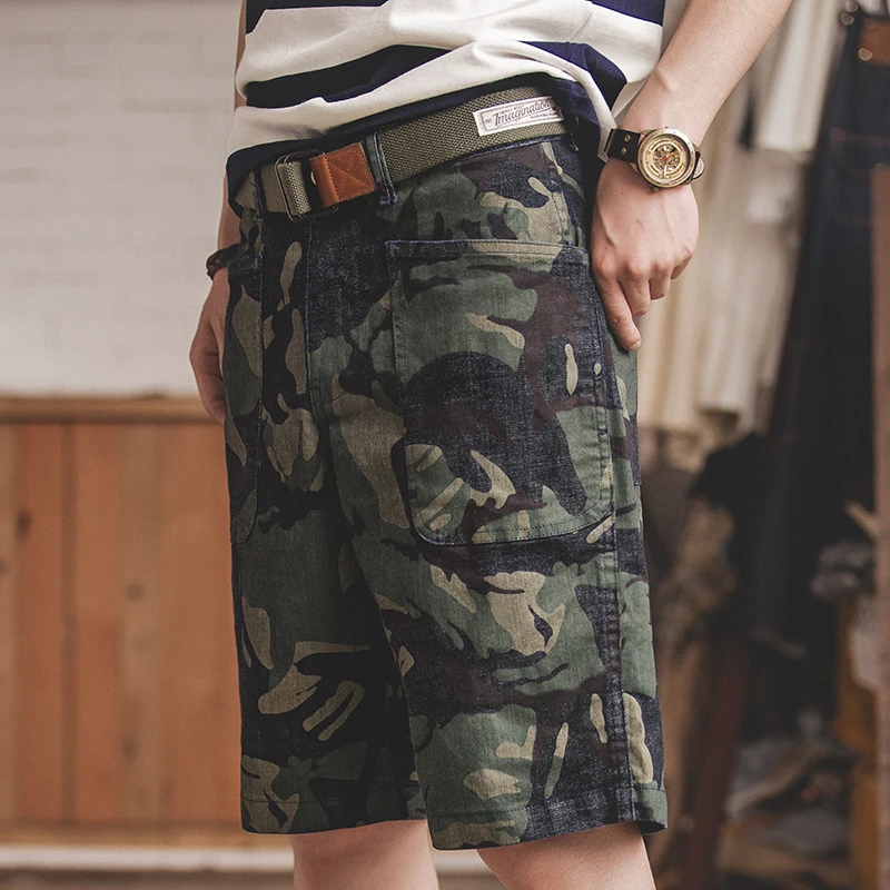MADEN мужские карго шорты камуфляжные свободные подходят мульти карман Открытый
