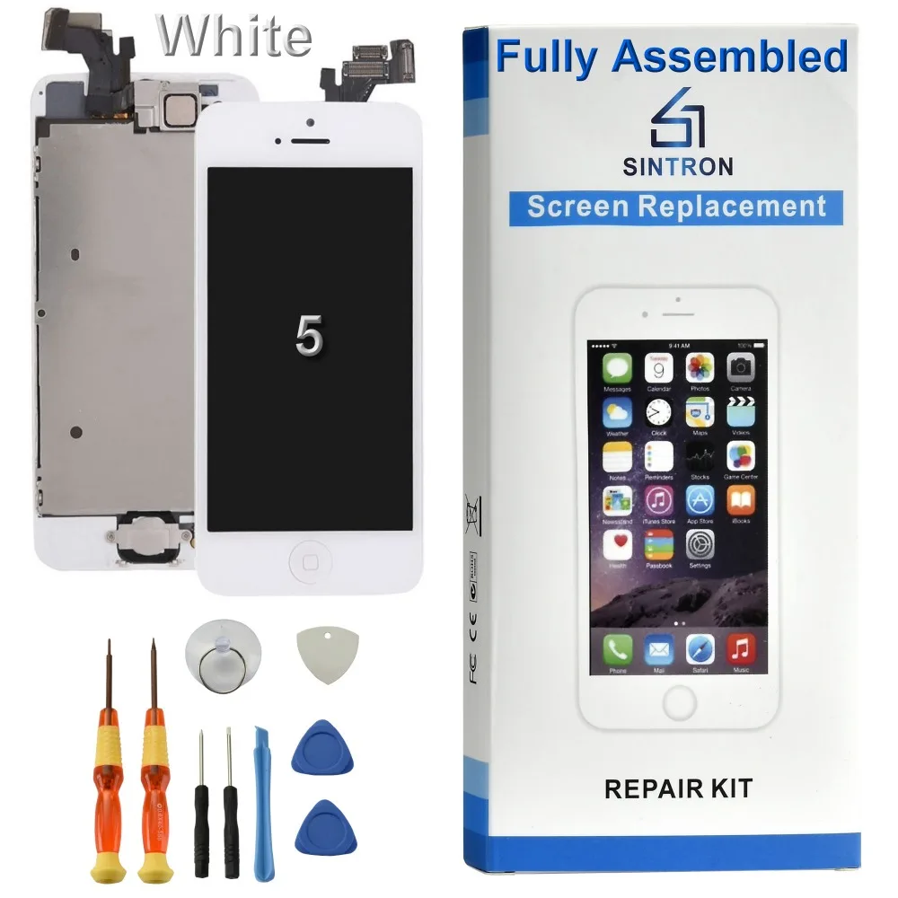 Sintron OEM для iPhone 5 Замена экрана полностью собранная белая панель дисплея включая