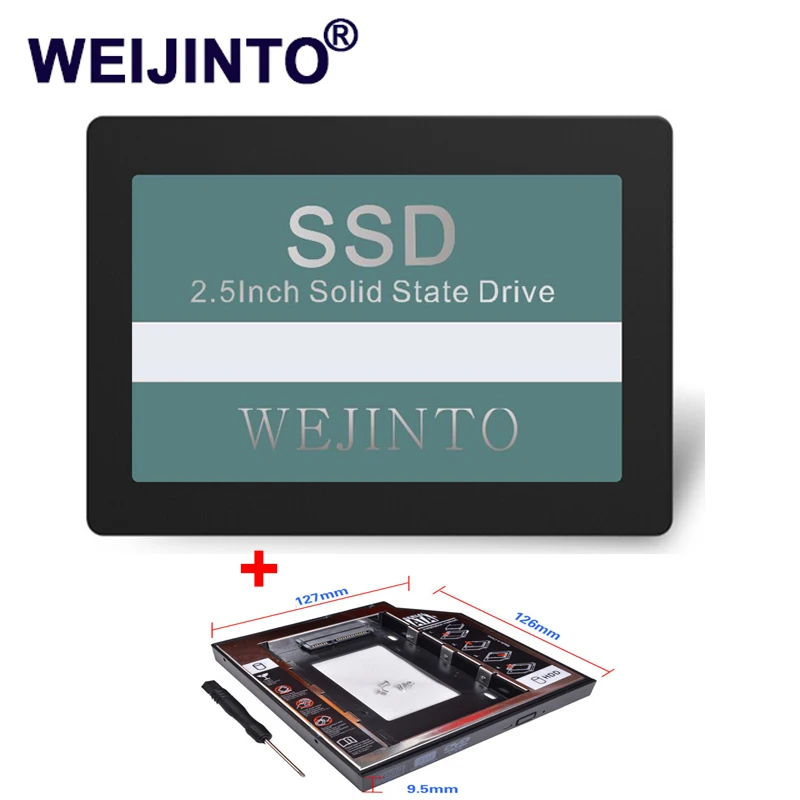 SSD 60GB SATA3 2.5 inch Hard Drive Disk HD HDD &amp 9.5 Aluminum Metal Material 2nd Caddy SATA To Case for Laptop | Компьютеры и офис