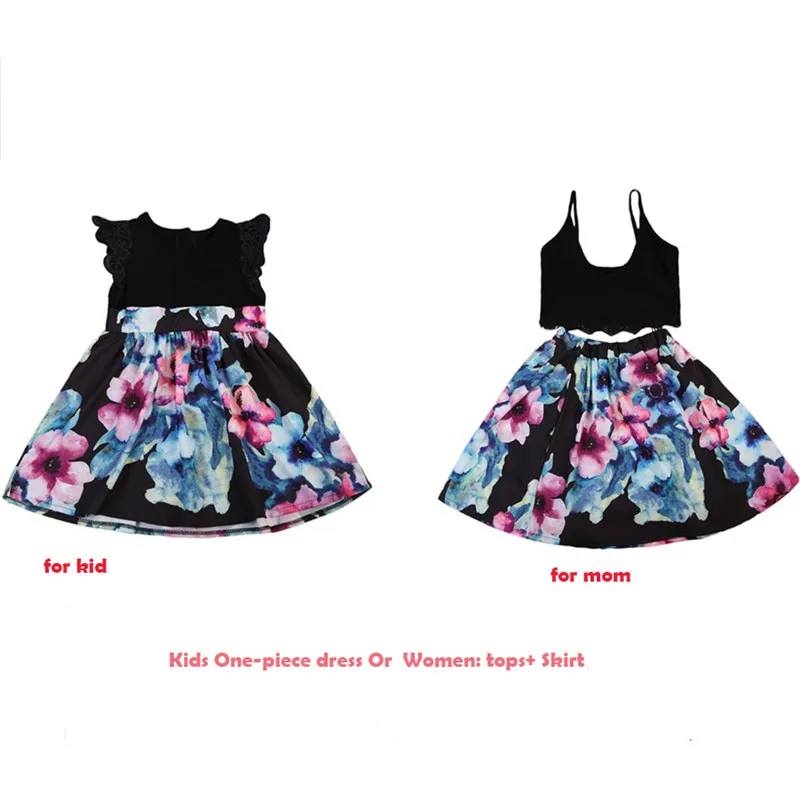 Семейная одежда одинаковые наряды для мамы и дочки летнее платье маленьких