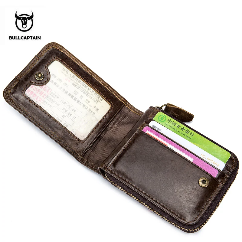 Кошелек BULLCAPTAIN RFID из воловьей кожи тонкий дизайнерский брендовый кошелек Новое
