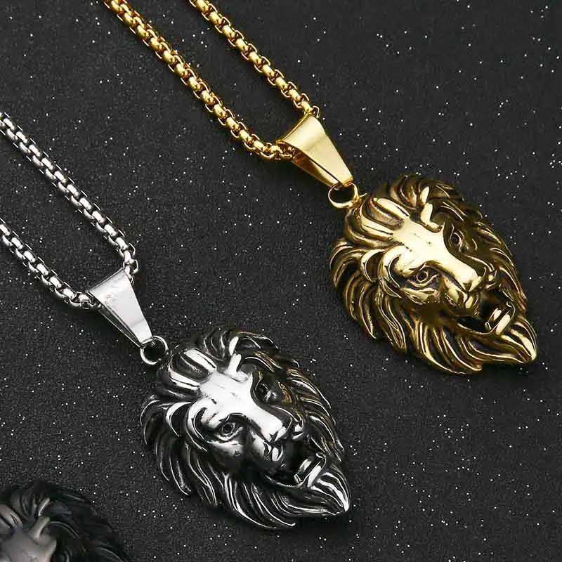 Ожерелье Valily с подвеской в виде головы льва стиле хип хоп для мужчин роскошное