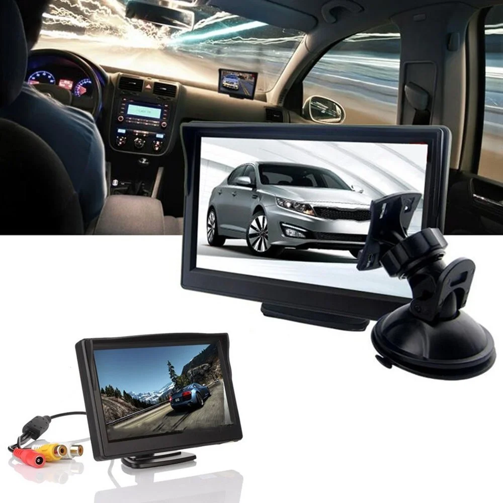 

ONKAR 5 inch Car TFT LCD Display Monitor Car Backup Camera HD Input Parking Sensor System With Video input NTSC PAL